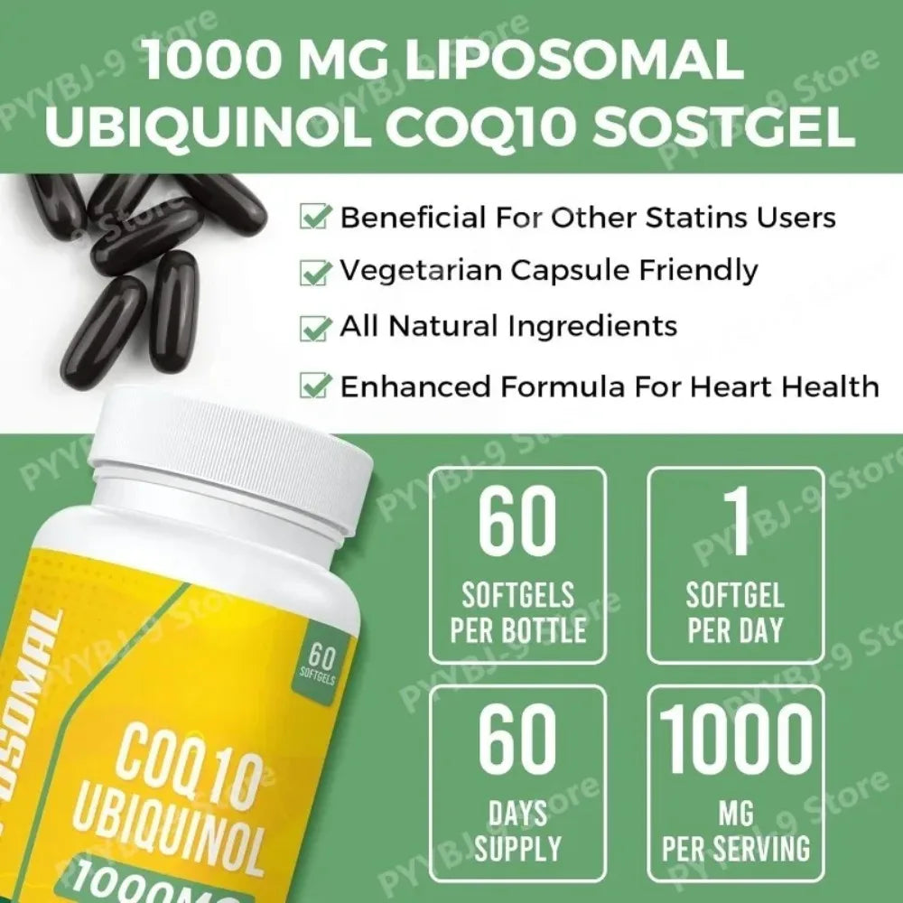 CoQ10 Ubiquinol Softgels – Coenzyme Q10 Supplement, 60 Count