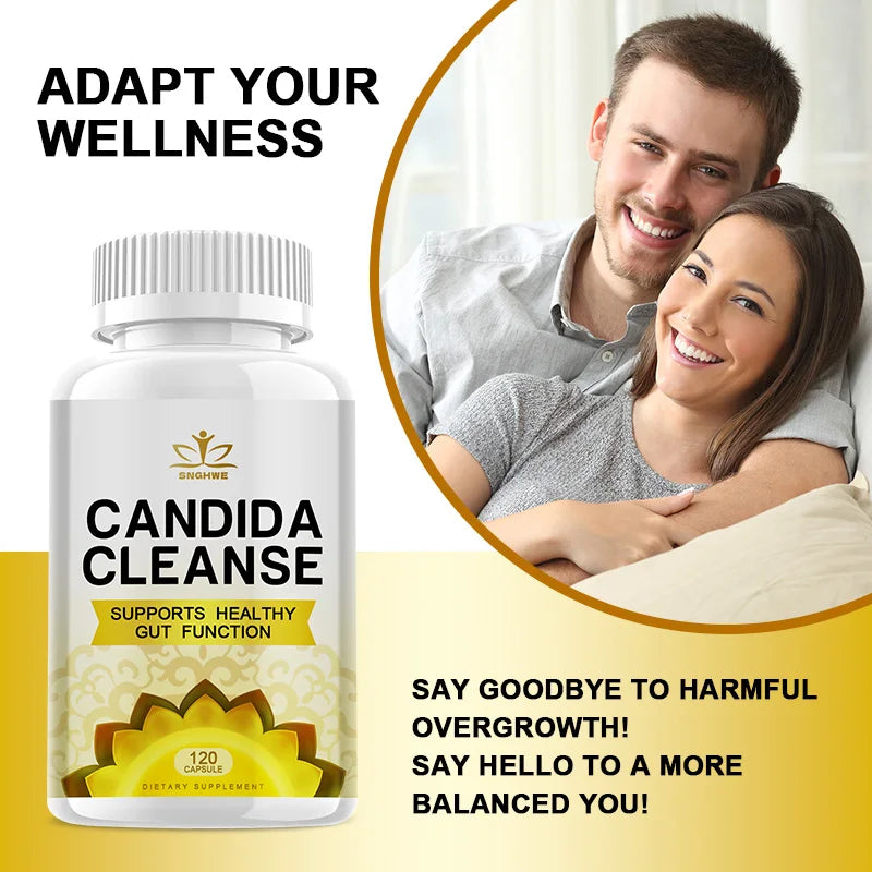 Candida Cleanse Complex with Probiotics, Digestive Enzymes & Herbal Formula – Gut Health, Digestive & Immune Support