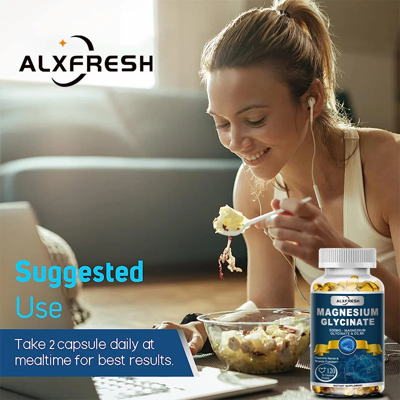 Magnesium Glycinate Supplement with Zinc, Vitamin D3 & Vitamin B6 – Muscle, Bone, Nervous System & Immune Support