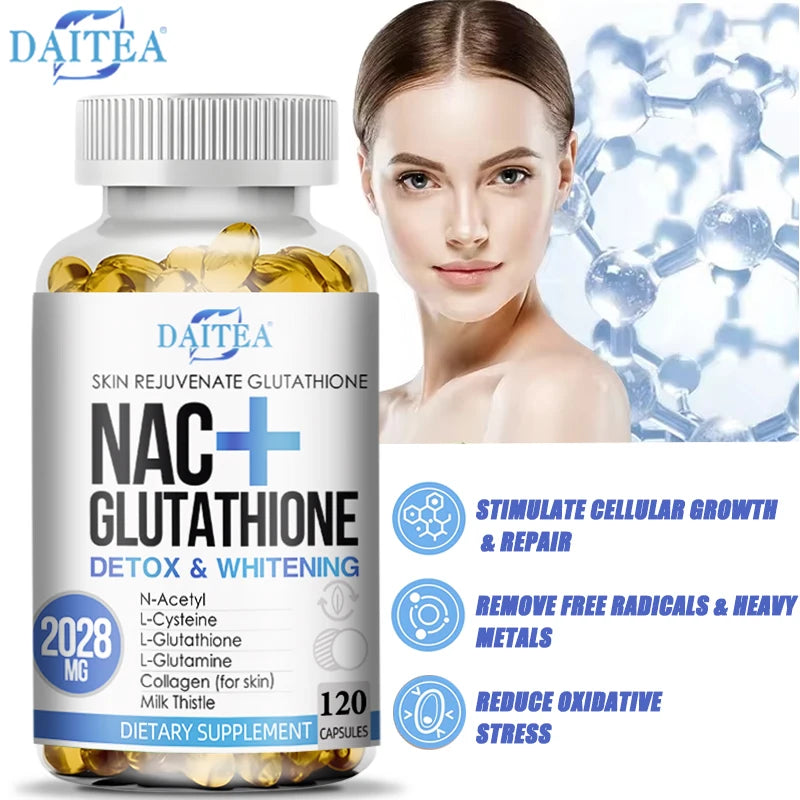 DAITEA NAC + Glutathione Capsules – Antioxidant & Daily Cellular Wellness Supplement
