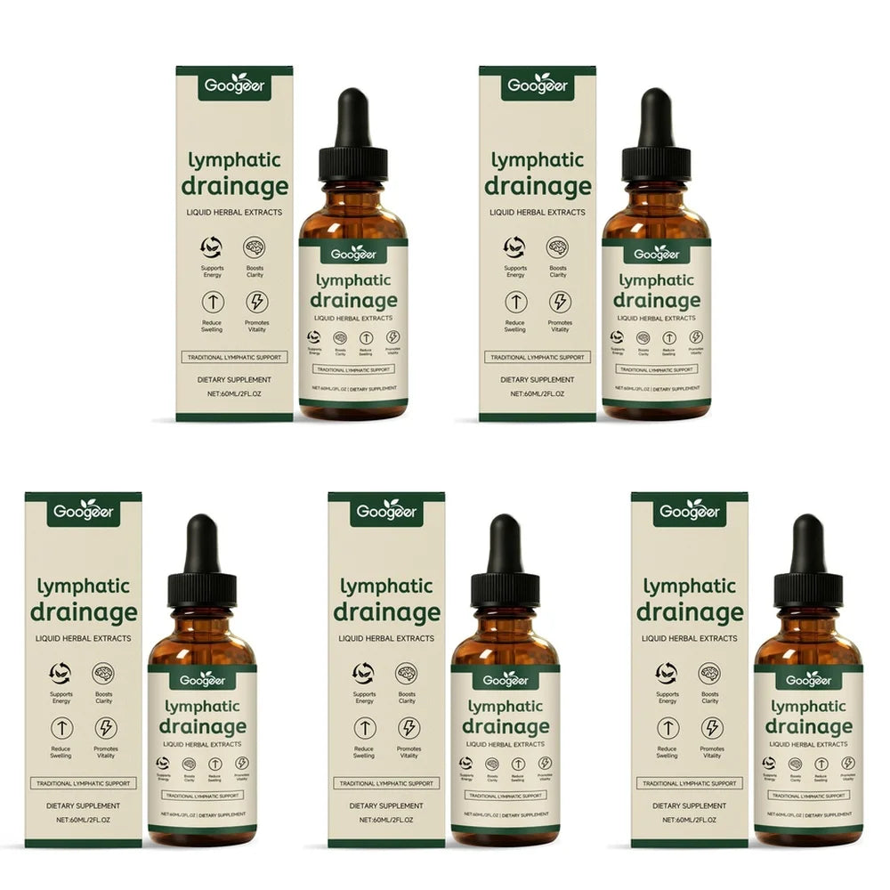 Googeer Lymphatic Drainage Herbal Drops 60ml – Herbal Daily Wellness Supplement with Uncaria & Red Clover