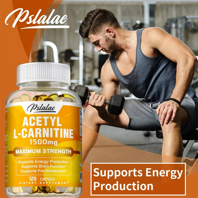 PSLALAE Acetyl L-Carnitine 1500mg Capsules – Daily Energy, Brain & Metabolism Support Supplement