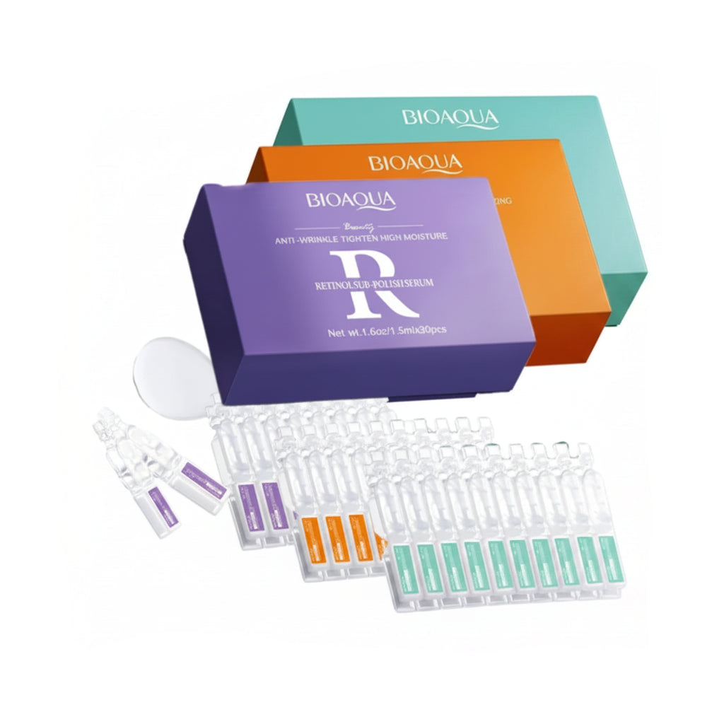BIOAQUA Vitamin C, Retinol & Hyaluronic Acid Essence – Brightening, Hydrating & Anti-Aging Serum