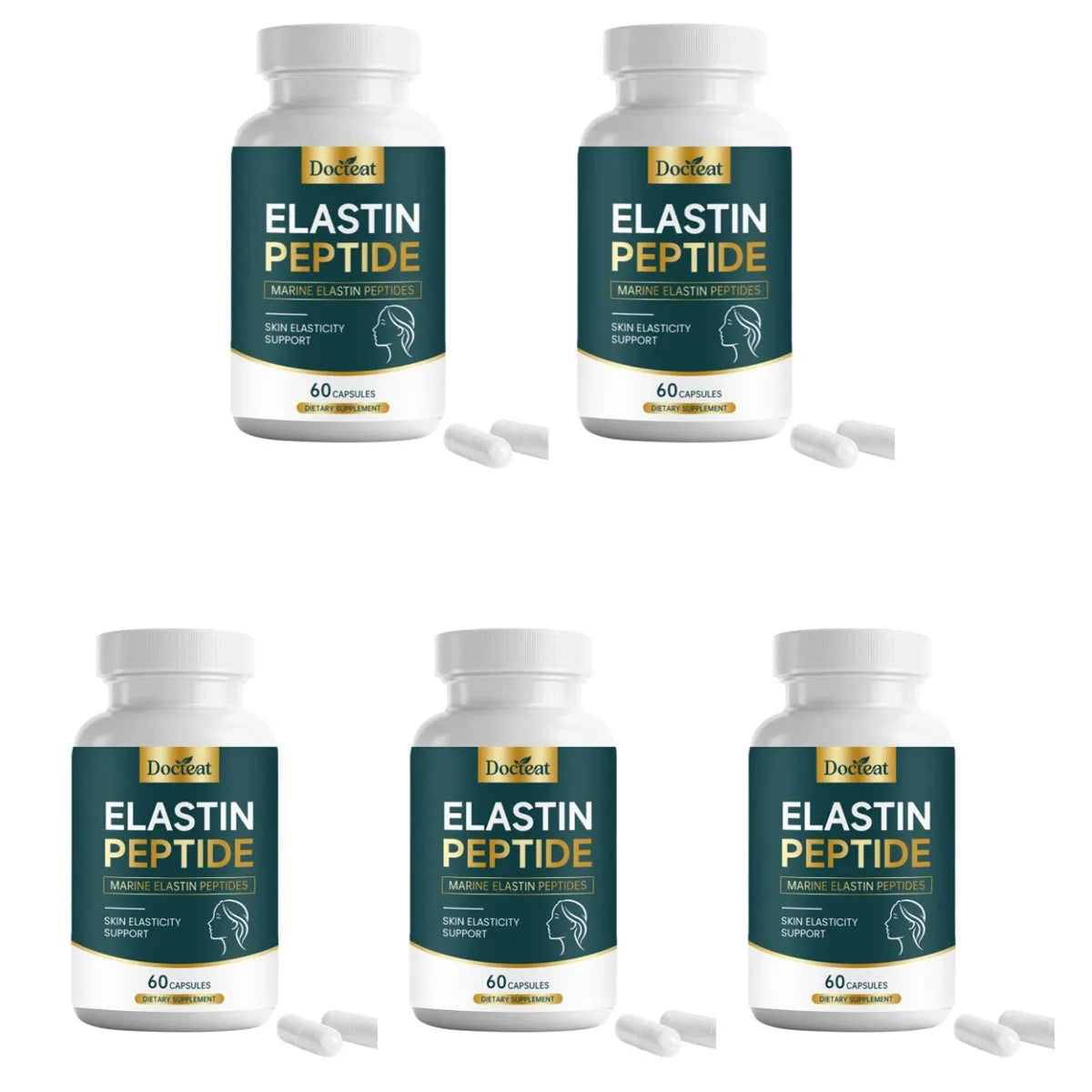 Marine Elastin Peptide Capsules – Skin Wellness Supplement, 60 Capsules