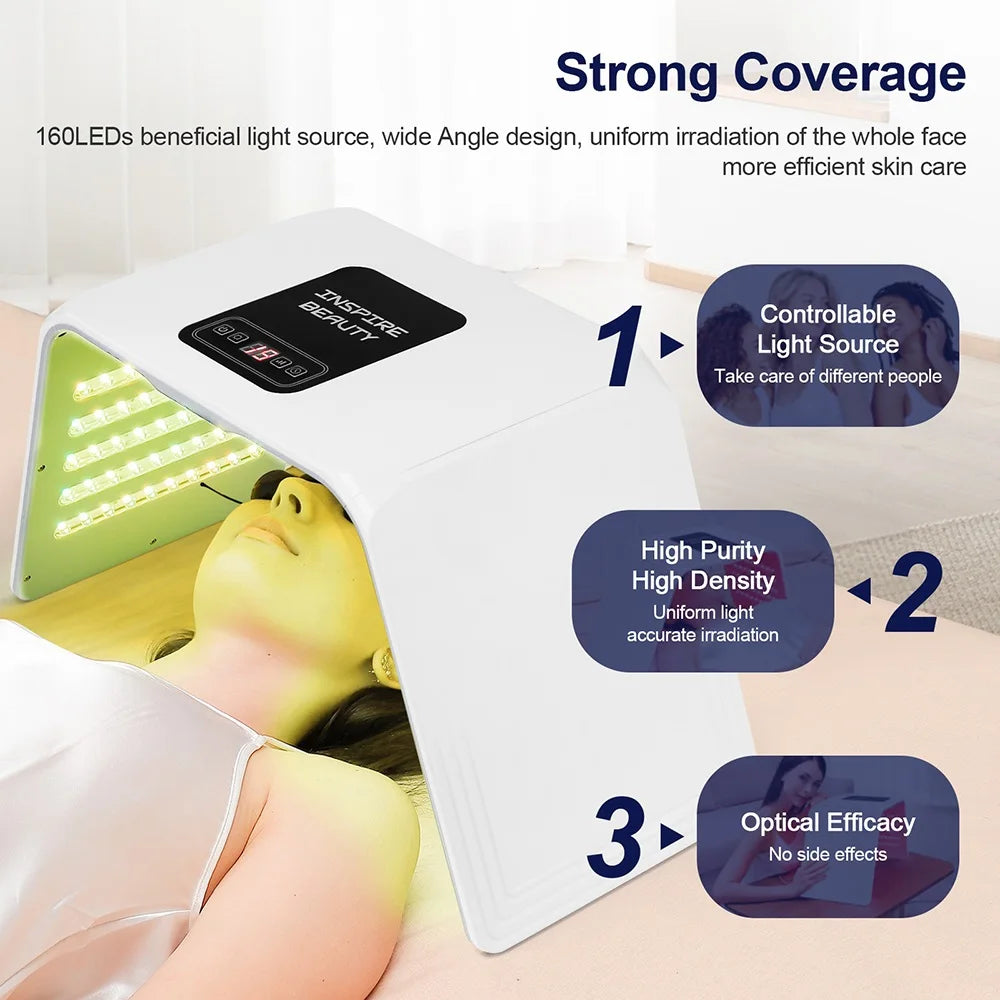 7-Color LED Photon Facial Therapy Machine with Nano Spray – 140 LEDs, Home & Salon Skincare Device
