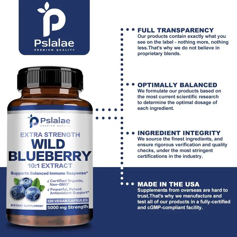 Xemenry Wild Blueberry Capsules – Antioxidant Supplement for Eye Health, Brain Wellness & Daily Immune Support