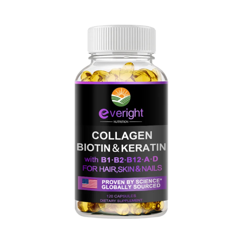 XMSJ Biotin Collagen Keratin & Hyaluronic Acid Capsules – Daily Hair, Skin & Nail Support
