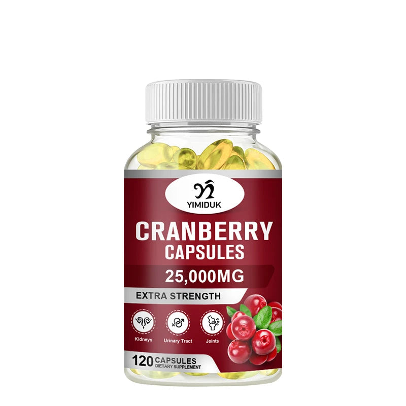 Organic Cranberry Capsules 25,000mg – Urinary Tract, Bladder, Kidney & Immune Health Support | 120 Capsules