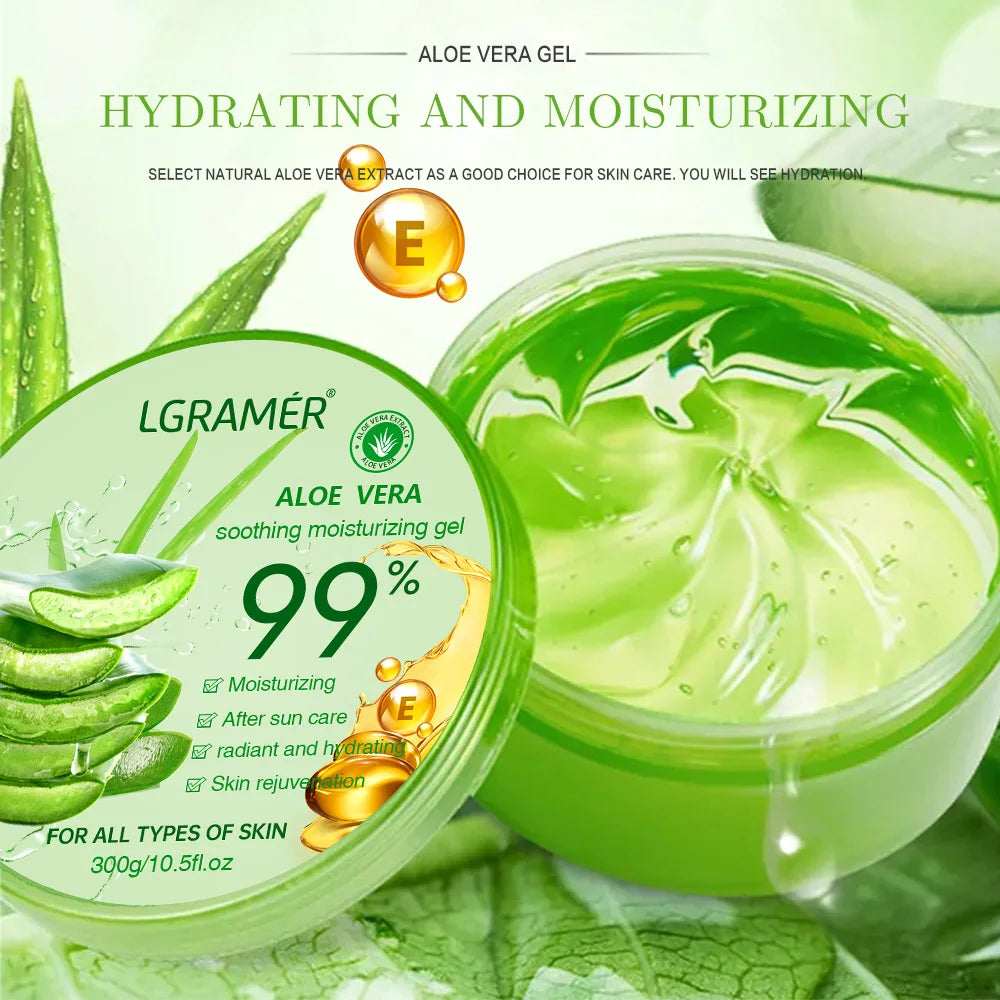 LGRAMER 99% Aloe Vera Gel – Deep Hydration & Moisturising Sleeping Mask 300g