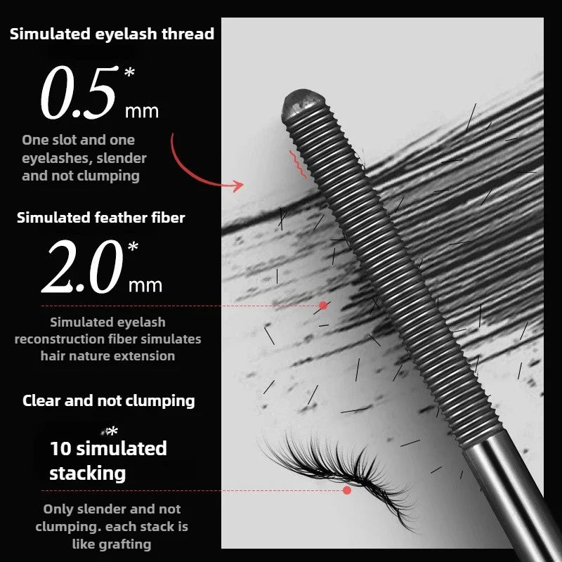 Waterproof Black Mascara – Metal Tube Precision Brush for Lengthening, Curling & Defined Lashes