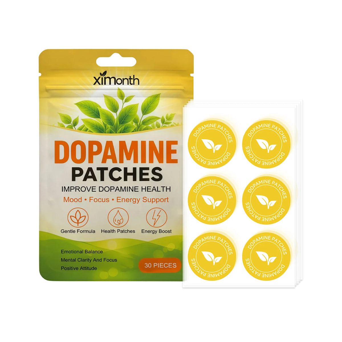 Mood Support Patches – 30 Adhesive Patches for Daily Wellness