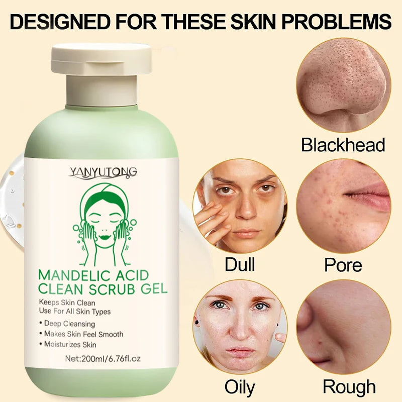 Facial Exfoliating Gel 200ml – Deep Cleansing, Blackhead Care, Oil Control & Smoothing Facial Scrub
