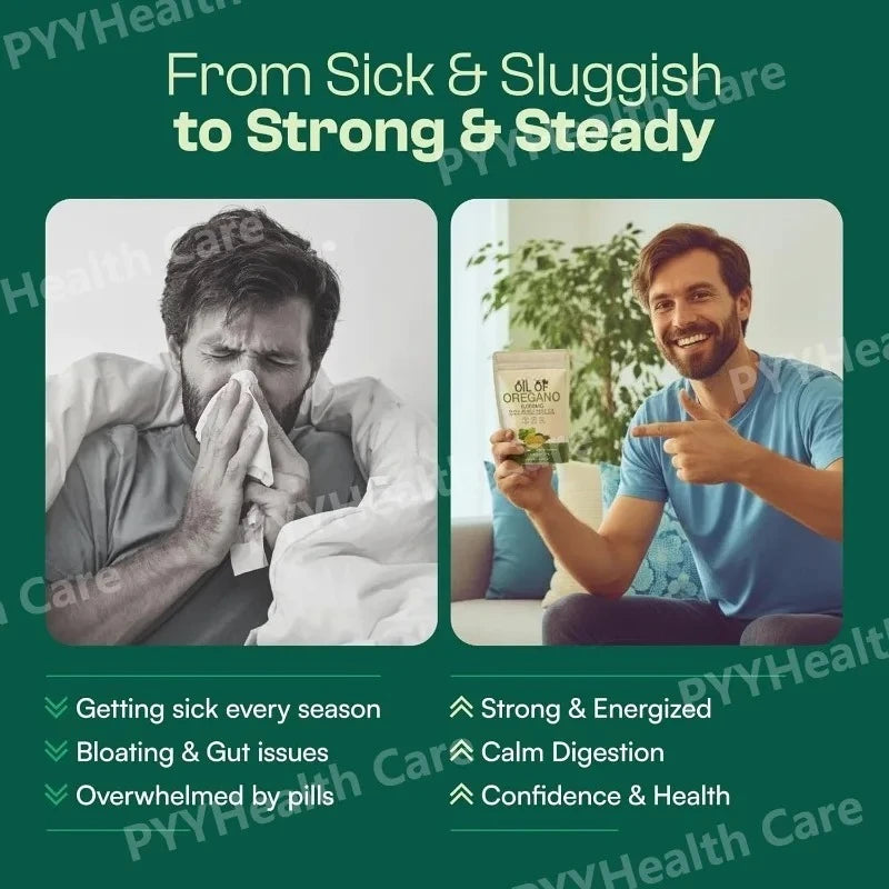 Oregano Oil & Black Seed Oil Softgels – Daily Immune & Digestive Health Support
