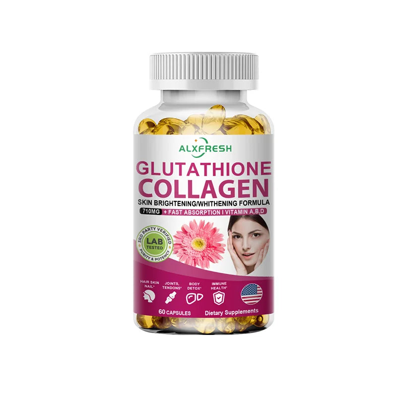 ALXFRESH Collagen, Glutathione & Vitamin C Capsules – Skin, Hair & Nail Support Supplement