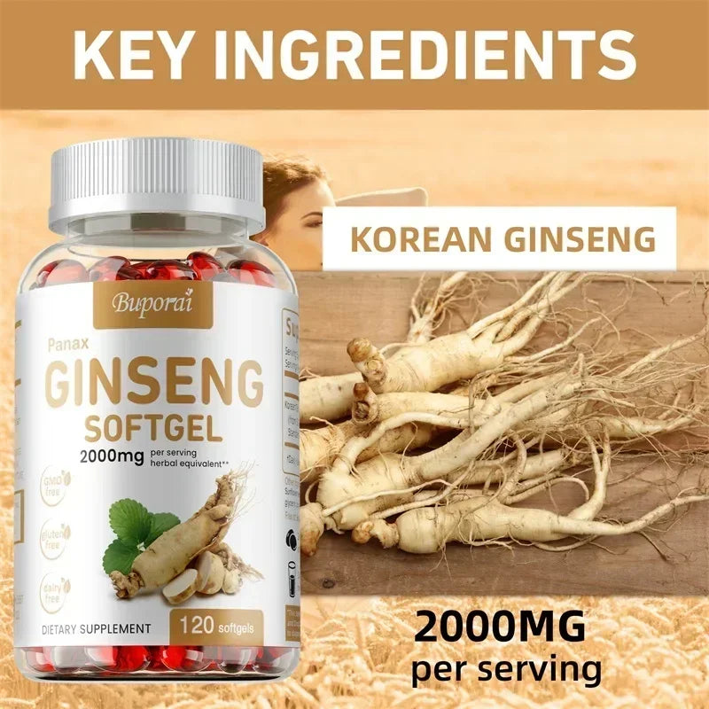 XEMENRY Red Panax Korean Ginseng Capsules – Daily Energy, Immune & Mental Focus Support