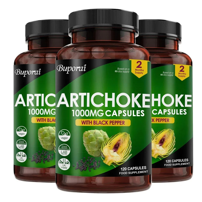 PSLALAE Artichoke 1000mg Capsules for Liver Health, Digestive Support & Antioxidant Wellness | Vegan Supplement | 30/60/120 Capsules