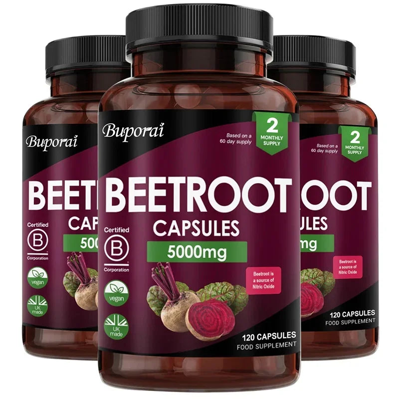 PSLALAE Beetroot 5000mg Capsules – Nitric Oxide, Circulation, Heart Health & Energy Support Supplement