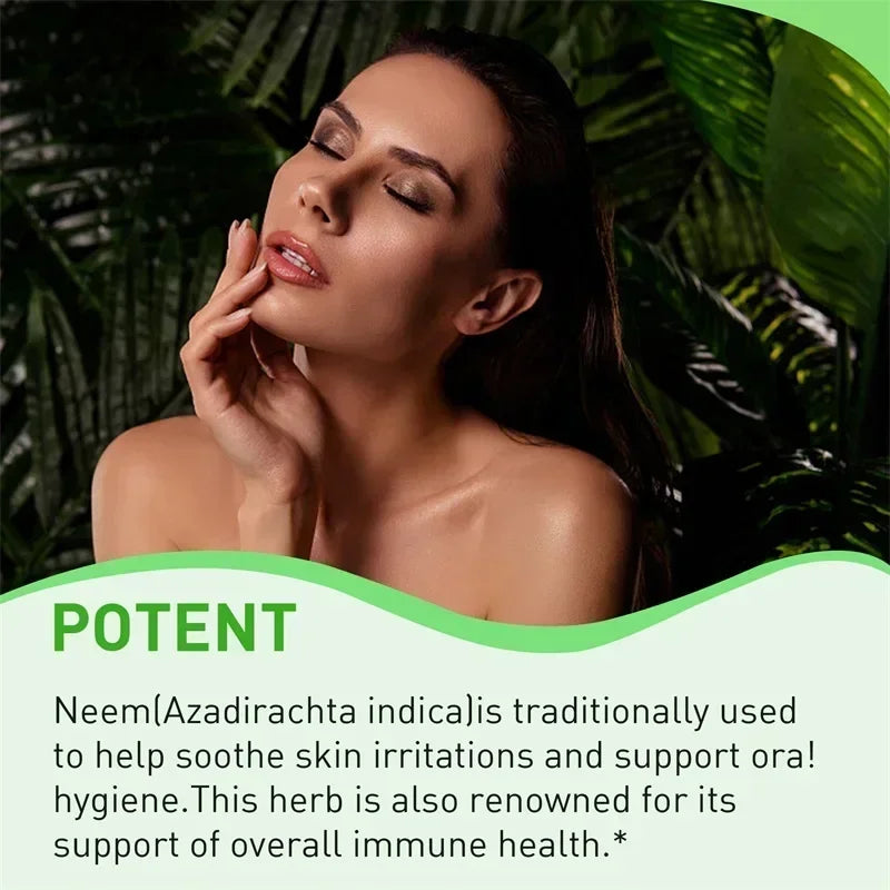Neem Leaf Capsules – Organic Antioxidant, Immune, Skin & Digestive Health Support
