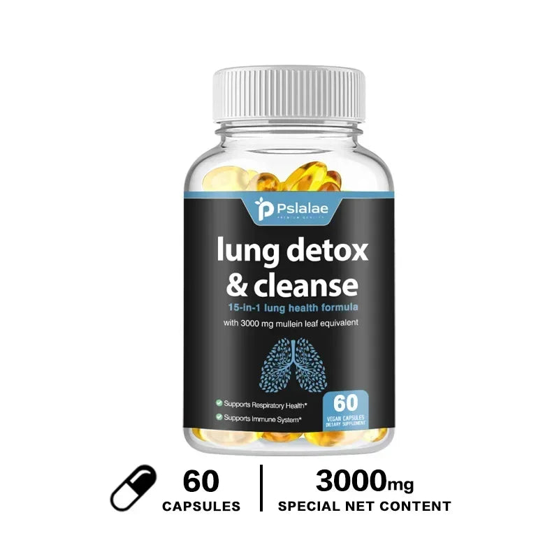 Pslalae 15-in-1 Lung Health Formula – Respiratory, Immune & Daily Breathing Support Capsules