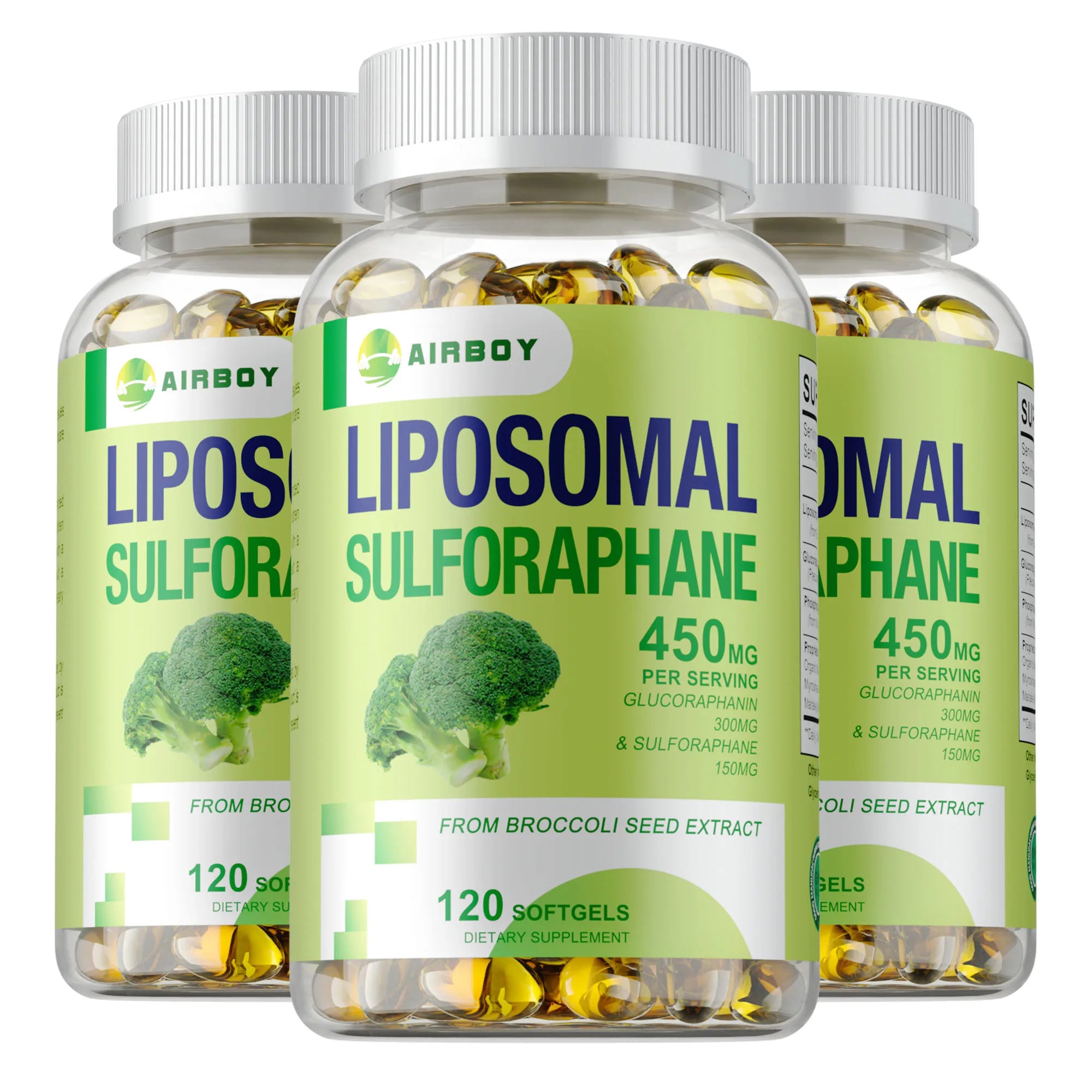 Liposomal Sulforaphane Supplement with Broccoli Seed Extract & Myrosinase – Antioxidant Support for Liver, Brain, Heart, Immune & Cellular Health