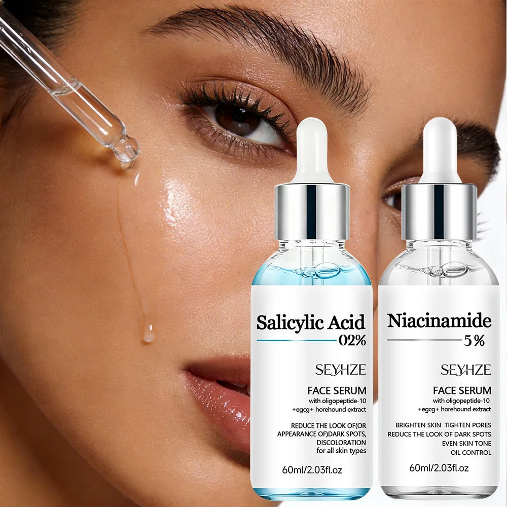 Salicylic Acid & Niacinamide Facial Serum Set – 2-Piece Skincare Duo for Hydration and Oil Control