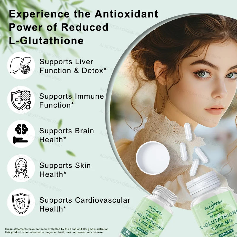 ALXFRESH Glutathione Capsules – Antioxidant Supplement for Skin, Liver & Immune Support