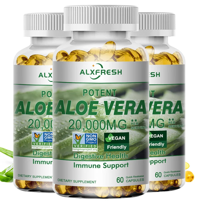 ALXFRESH Aloe Vera Capsules – Digestive Health & Daily Wellness Supplement