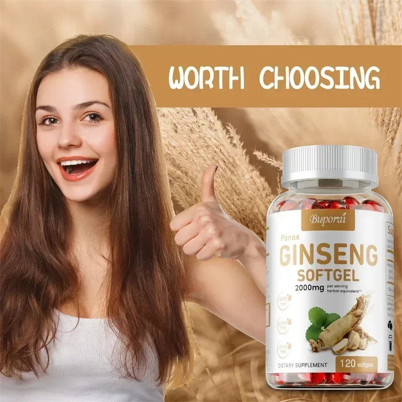 XEMENRY Red Panax Korean Ginseng Capsules – Daily Energy, Immune & Mental Focus Support