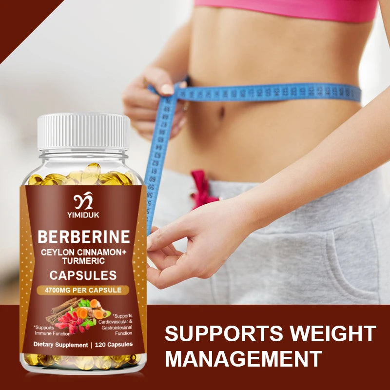 Yimiduk Berberine 4700mg with Ceylon Cinnamon – Metabolism, Gut Health, Heart & Immune Support Supplement