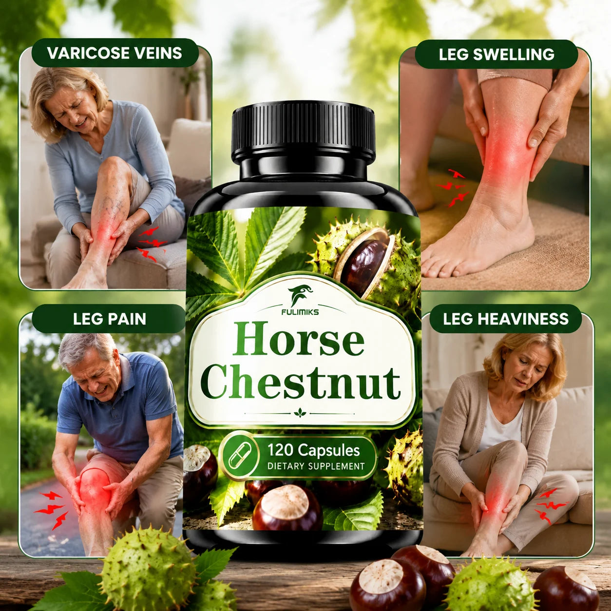 Horse Chestnut Supplement with Rutin & L-Arginine – Healthy Veins & Circulation Support