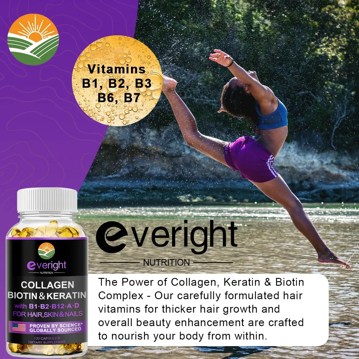 XMSJ Biotin Collagen Keratin & Hyaluronic Acid Capsules – Daily Hair, Skin & Nail Support
