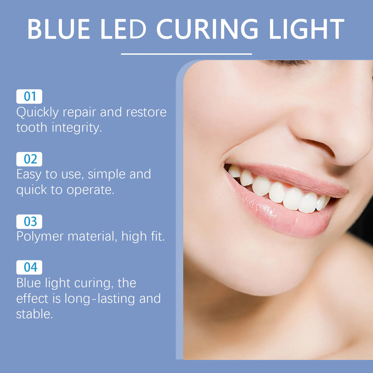 Portable Teeth Whitening & Dental Care Kit – Blue LED Light and Tooth Repair Accessories
