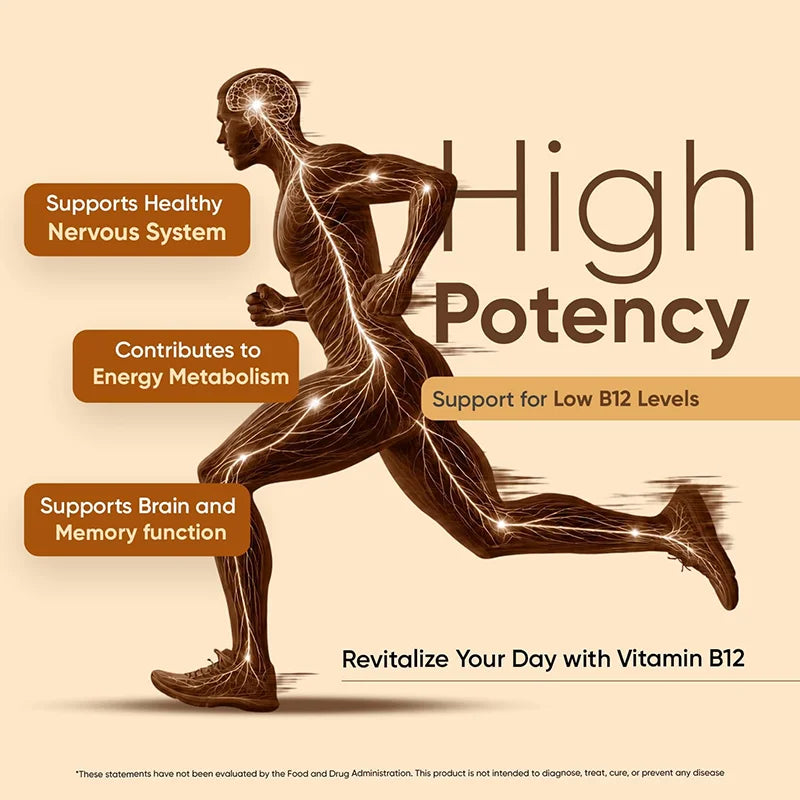 ALXFRESH Vitamin B12 Capsules – Daily B12 Supplement for Energy, Nervous System & Mood Support