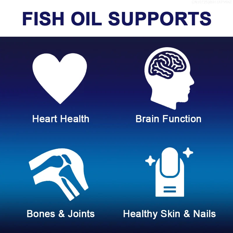 ALXFRESH Wild Caught Omega-3 Fish Oil Softgels – High EPA & DHA Daily Dietary Supplement