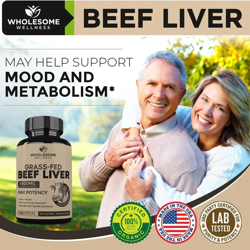 Grass Fed Beef Liver Capsules – New Zealand Freeze-Dried Liver for Energy, Iron, Heart, Brain & Immune Support