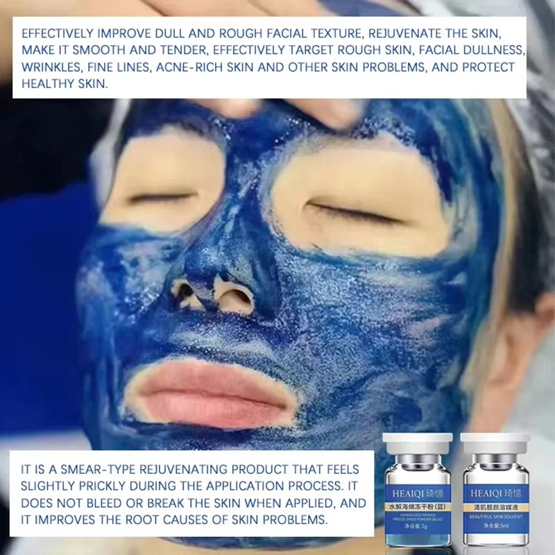 Sponge Spicule Facial Skincare Kit – Hydrating Skin Renewal Treatment with Peptide Ingredients, 5 Applications