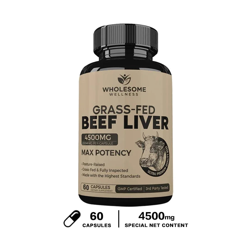 Grass Fed Beef Liver Capsules – New Zealand Freeze-Dried Liver for Energy, Iron, Heart, Brain & Immune Support