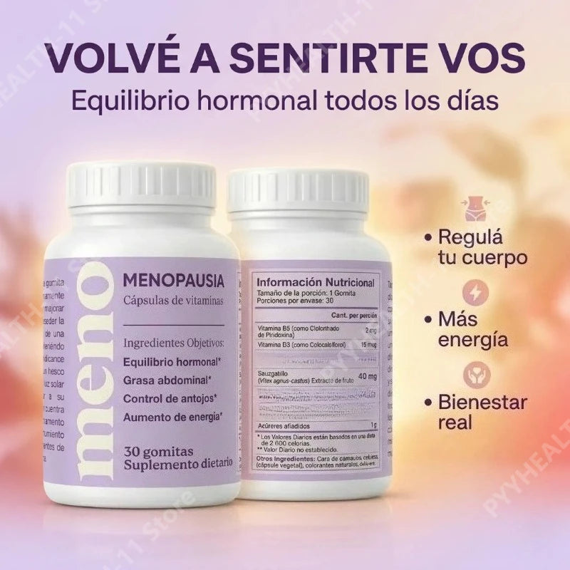 Menopause Support Capsules – Ashwagandha, Vitex, Black Cohosh & Vitamin D3, 60 Capsules