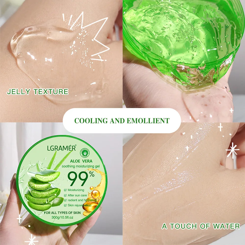 LGRAMER 99% Aloe Vera Gel – Deep Hydration & Moisturising Sleeping Mask 300g