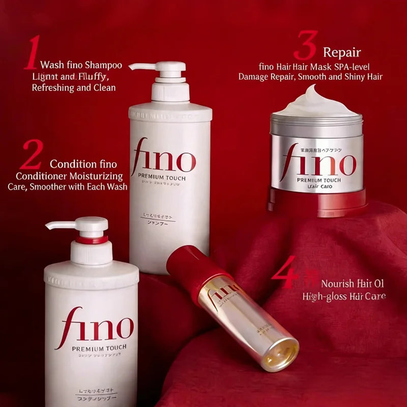 Japanese Fino Hair Care Shampoo & Conditioner – Moisturizing, Frizz Control, Repair & Volume