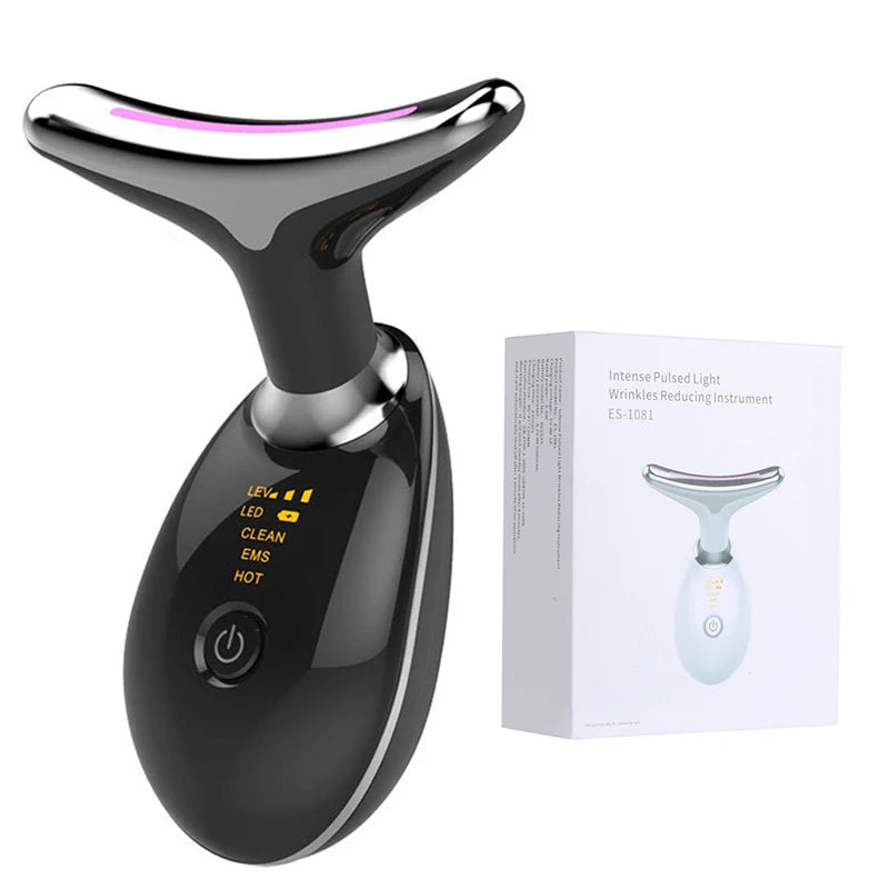 LED Face & Neck Massager – EMS, Vibration & Warm Therapy Skincare Device