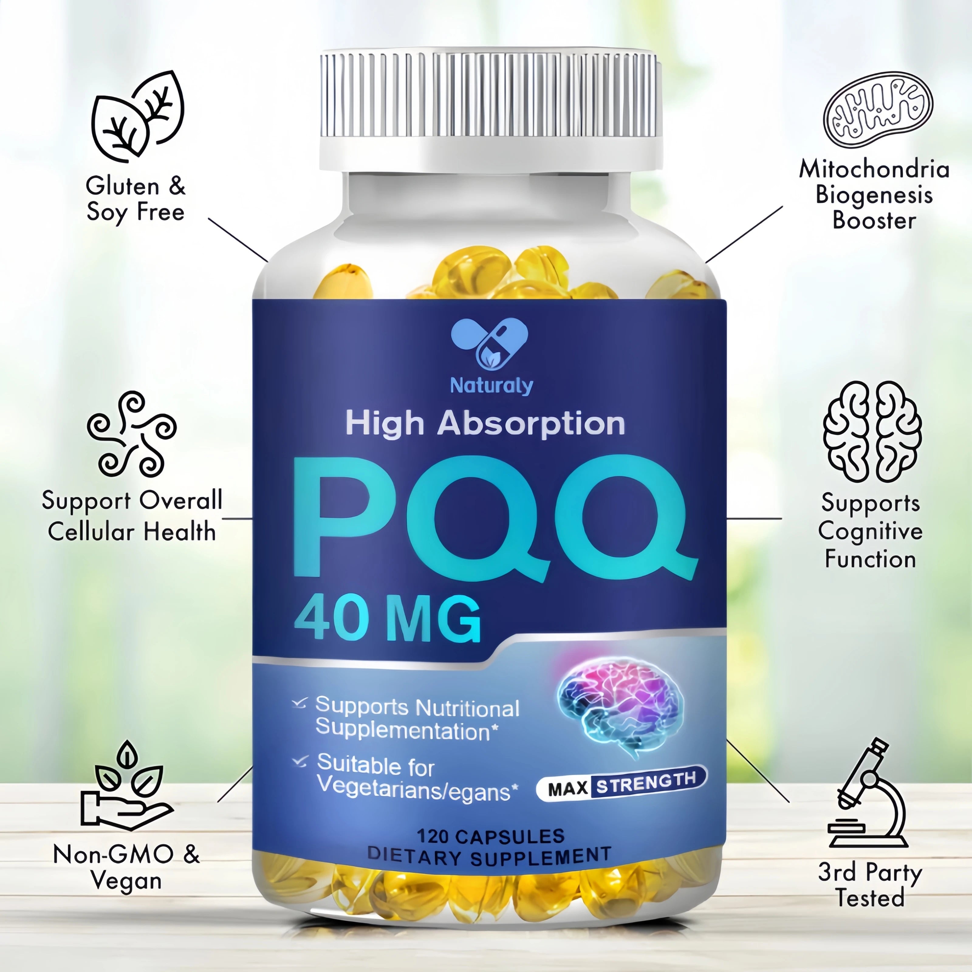 PQQ 40mg Capsules – Mitochondrial Energy, Heart & Cognitive Support