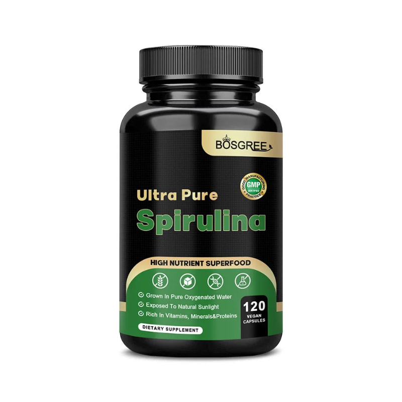 BOSGREE Organic Spirulina Capsules – Daily Superfood Supplement for Immune, Heart & Detox Support