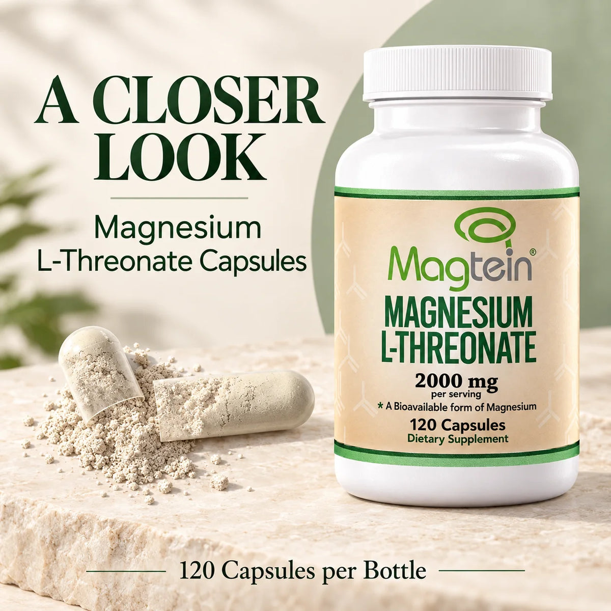 Magnesium L-Threonate Capsules – Cognitive Wellness Support, 120 Vegetarian Capsules