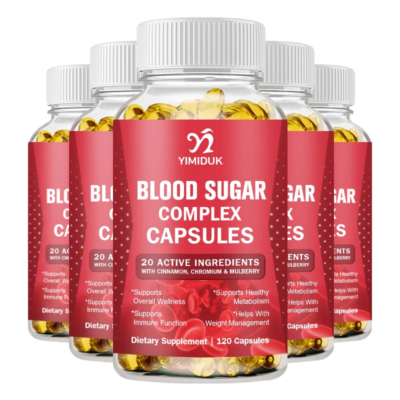 Yimiduk Blood Sugar Support Capsules with Cinnamon, Chromium & Mulberry | Metabolic & Immune Health Supplement | 60/120 Capsules