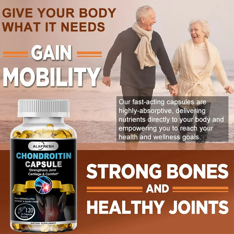 Alxfresh Glucosamine Chondroitin MSM with Turmeric & Vitamin D – Joint Support, Bone Health, Mobility & Calcium Absorption Supplement