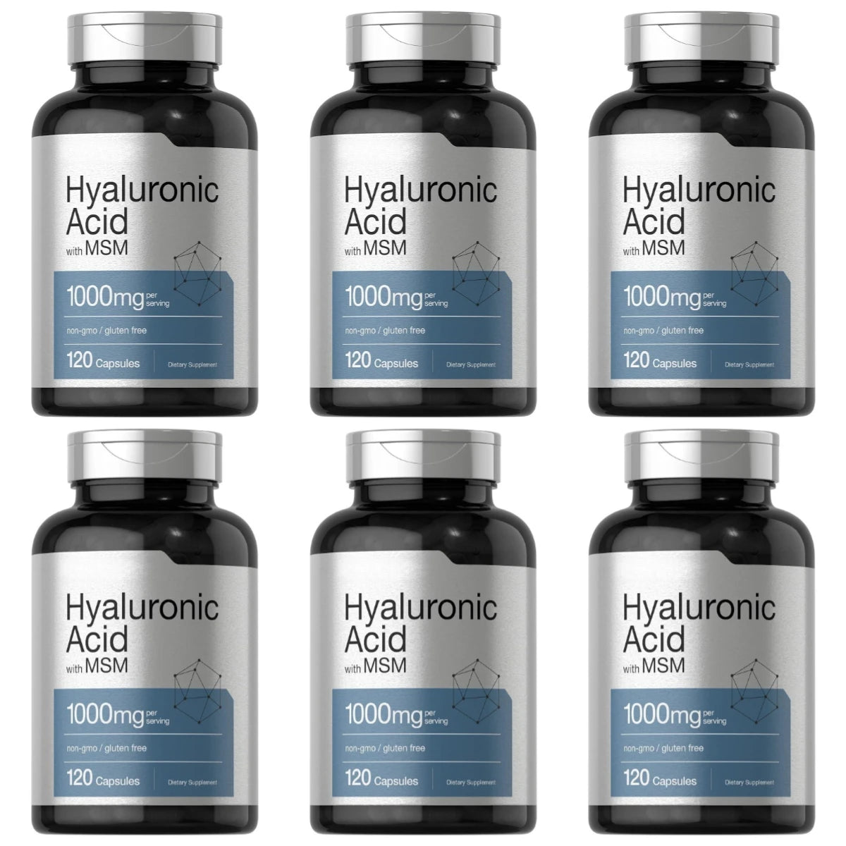 Hyaluronic Acid with MSM Capsules – 1000mg Per Serving, 120 Capsules