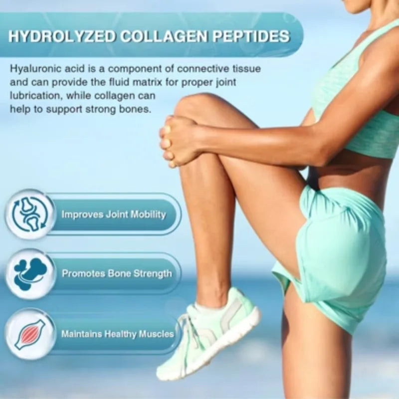 Marine Collagen Peptides Powder – Type I & III Collagen with Vitamin C, Hyaluronic Acid & Probiotics, Unflavoured, 350g