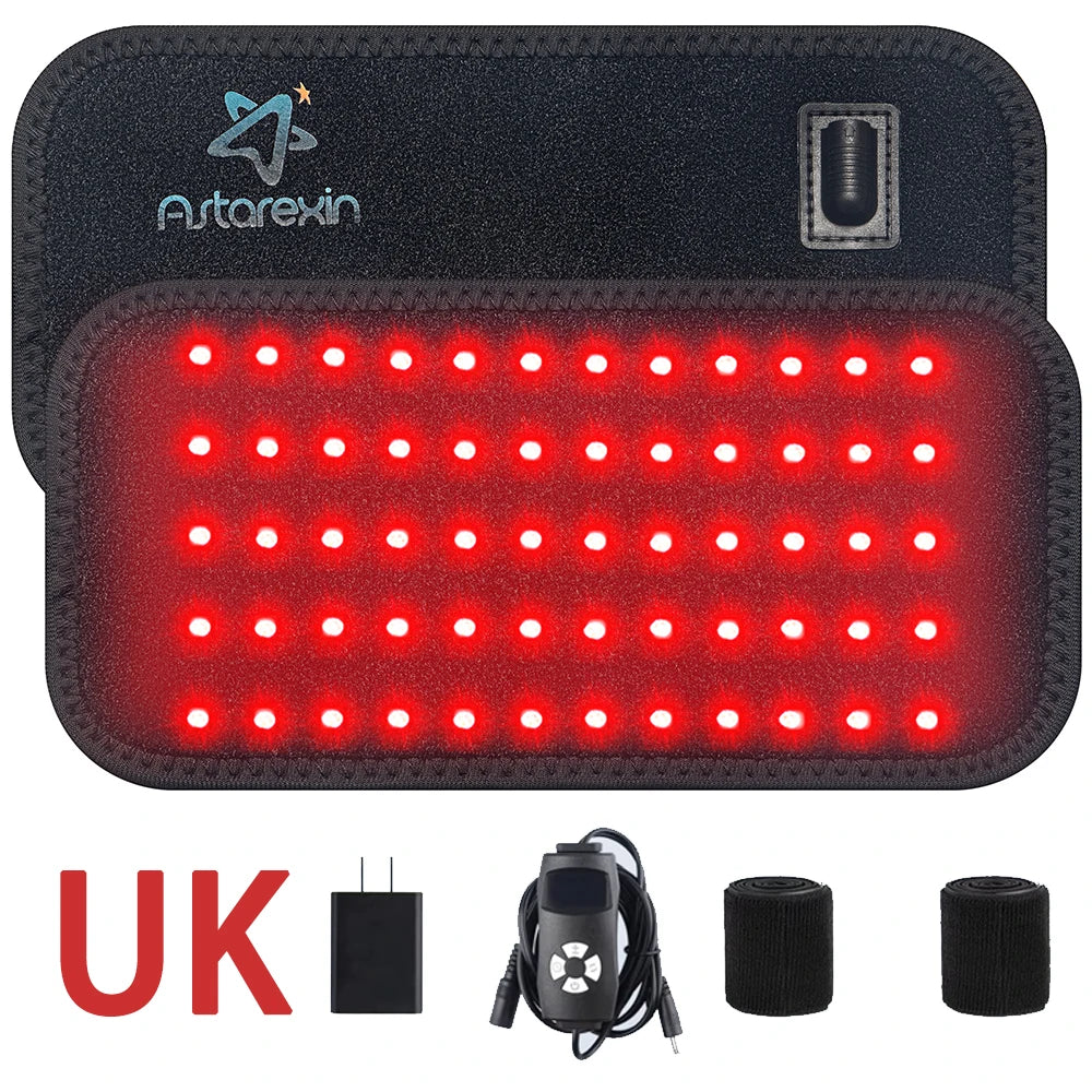 Red & Near-Infrared LED Light Therapy Belt – 660nm & 850nm Waist Wrap, 60 LEDs