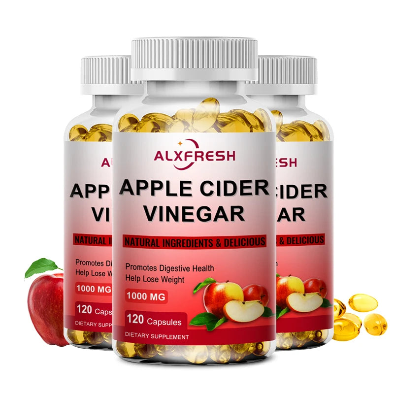 ALXFRESH Apple Cider Vinegar 1000mg Capsules – Digestive Health & Daily Wellness Supplement
